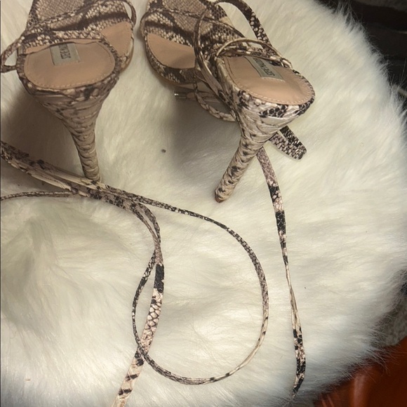 Steve Madden Snakeskin Lace-Up Heels - Picture 3 of 3